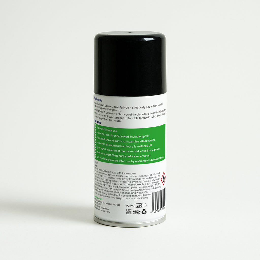 Mould Solve Spore Stopper 150ml | Total Release Mould Fogger | Whole Room Air Treatment Up to 60m³ | Helps Reduce Airborne Mould Spores & Musty Odours