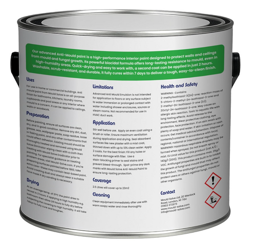 Mould Solve Anti Mould Paint 2.5L – Matt White | Interior Mould Resistant Paint