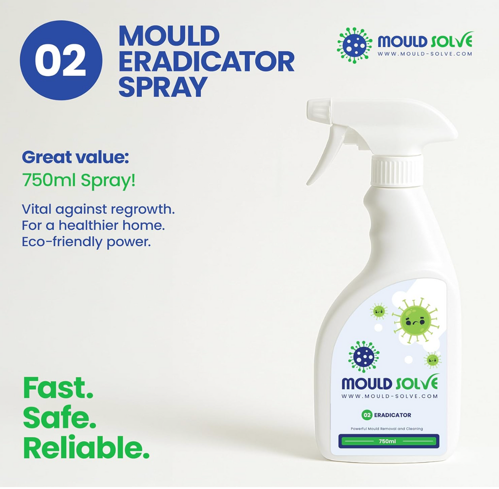 Mould Solve Essential Response Box | Professional 2-Step Mould Treatment & Safety Kit | 2 × 750ml Sprays with FFP3 Mask, Gloves & Cleaning Cloth