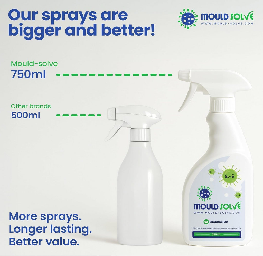 Mould Solve Essential Response Box | Professional 2-Step Mould Treatment & Safety Kit | 2 × 750ml Sprays with FFP3 Mask, Gloves & Cleaning Cloth