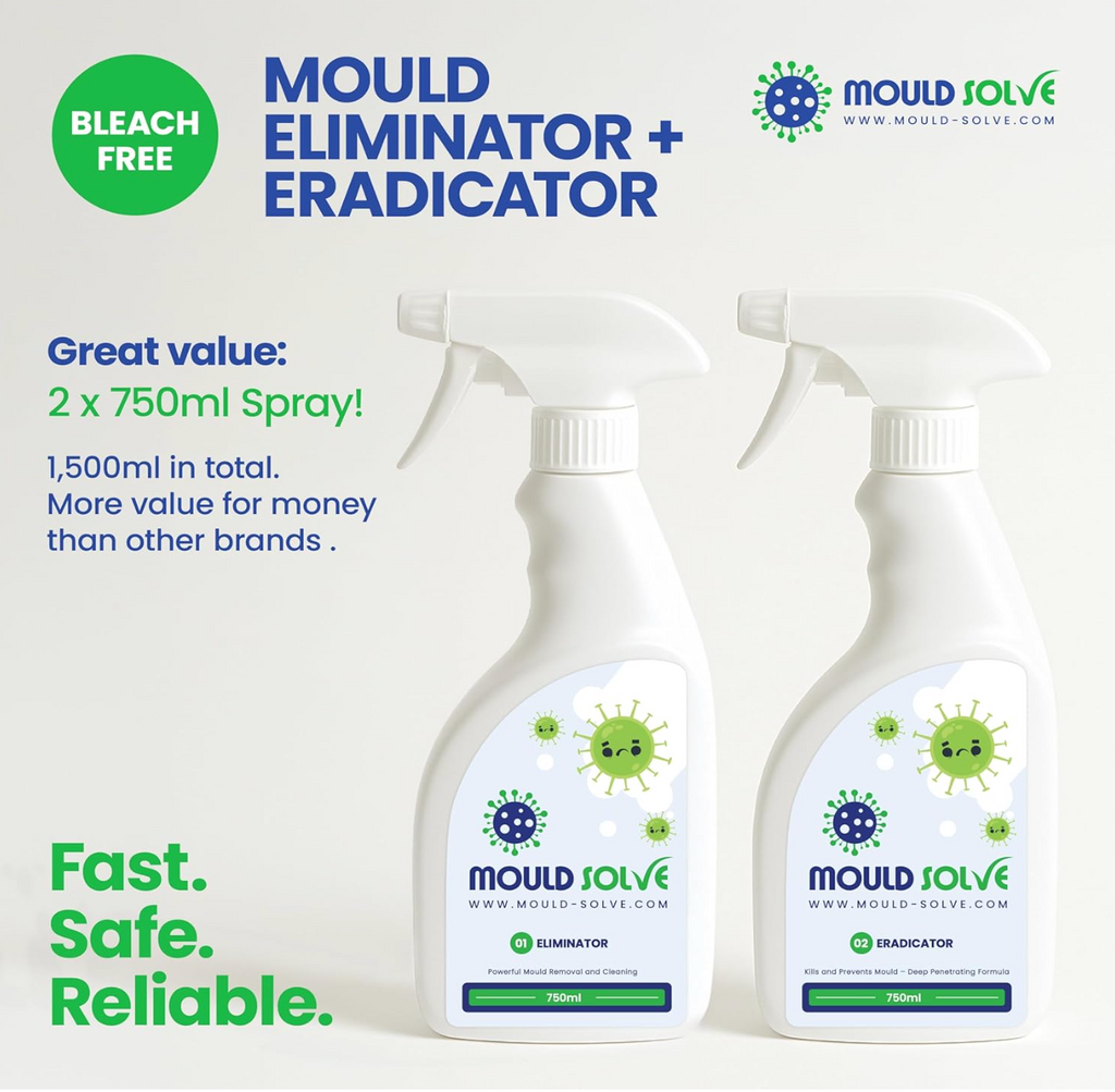 Mould Solve Advanced First Response Kit | Complete Mould Treatment & Safety Solution | 2 × 750ml Mould Sprays, Air Sanitiser Aerosol, FFP3 Mask, Gloves & Cleaning Cloth