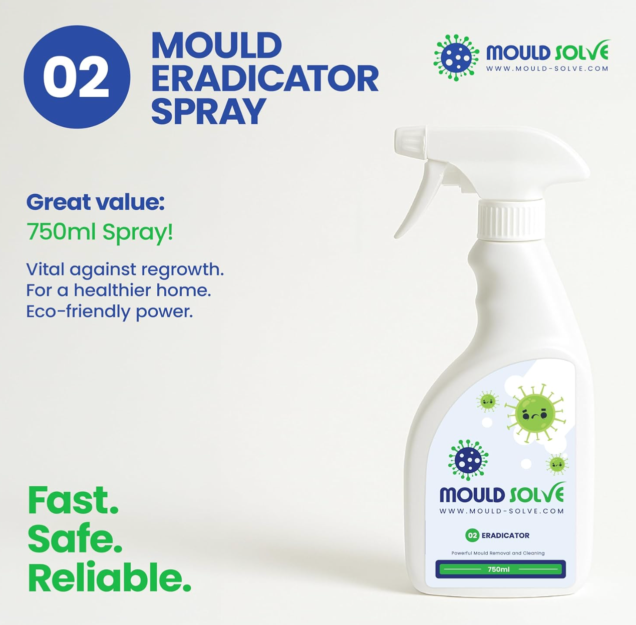 Mould Solve Advanced First Response Kit | Complete Mould Treatment & Safety Solution | 2 × 750ml Mould Sprays, Air Sanitiser Aerosol, FFP3 Mask, Gloves & Cleaning Cloth
