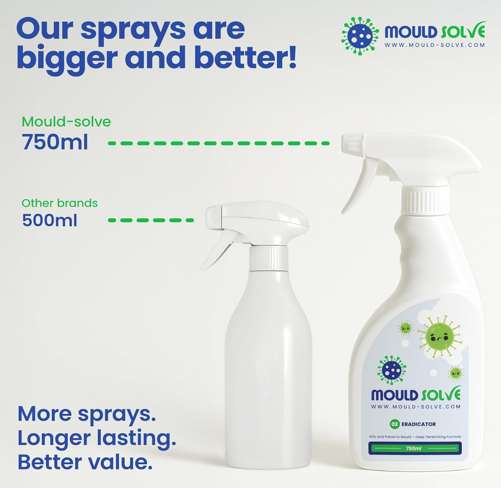 Mould Solve First Response Box | Complete Professional Mould Treatment & Safety Kit | 2 × 750ml Mould Sprays, 2 × Spore Stopper Aerosols, FFP3 Mask, Gloves, Scrubbing Brush & Microfibre Cloth