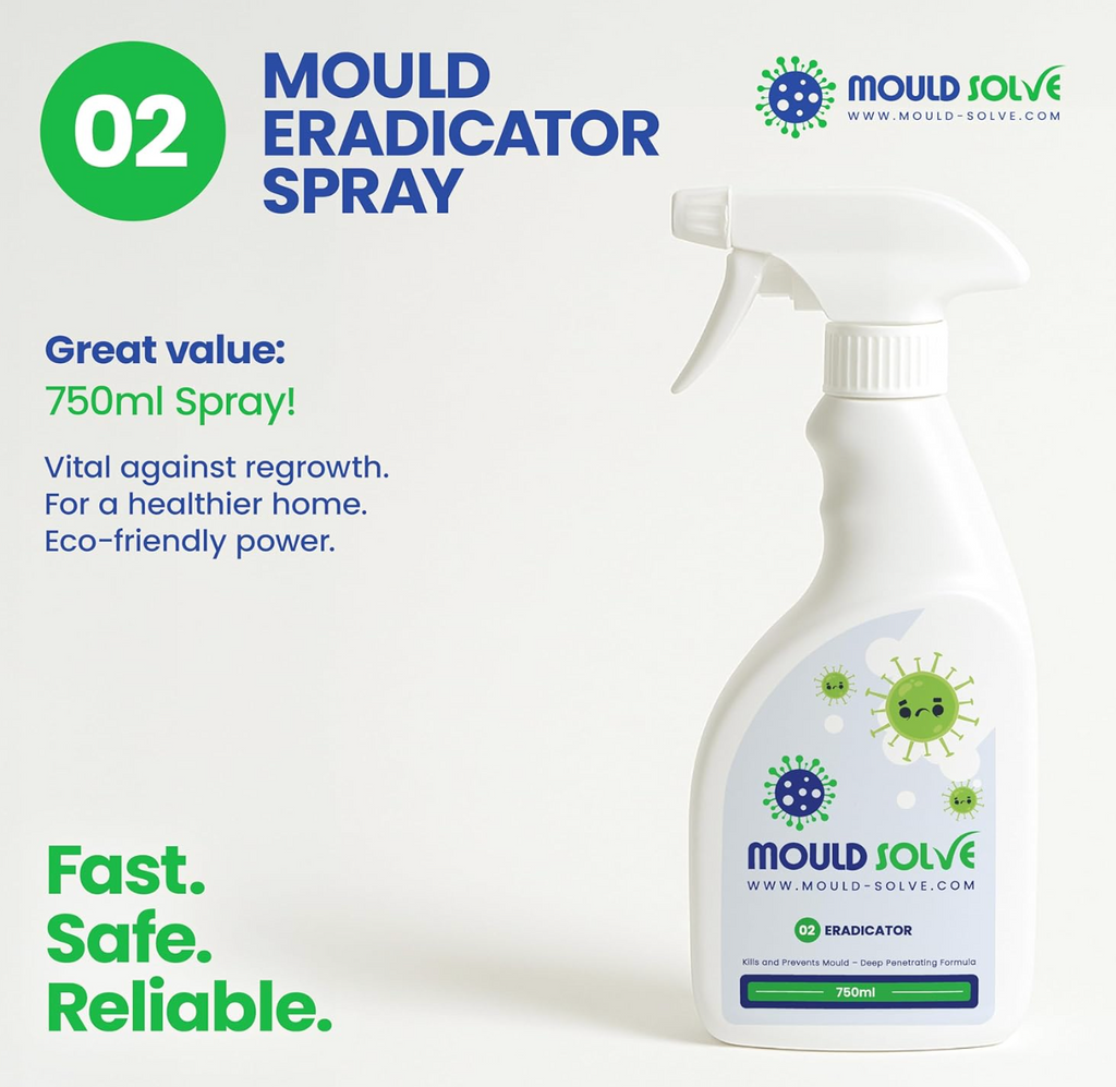 Mould Solve First Response Box | Complete Professional Mould Treatment & Safety Kit | 2 × 750ml Mould Sprays, 2 × Spore Stopper Aerosols, FFP3 Mask, Gloves, Scrubbing Brush & Microfibre Cloth