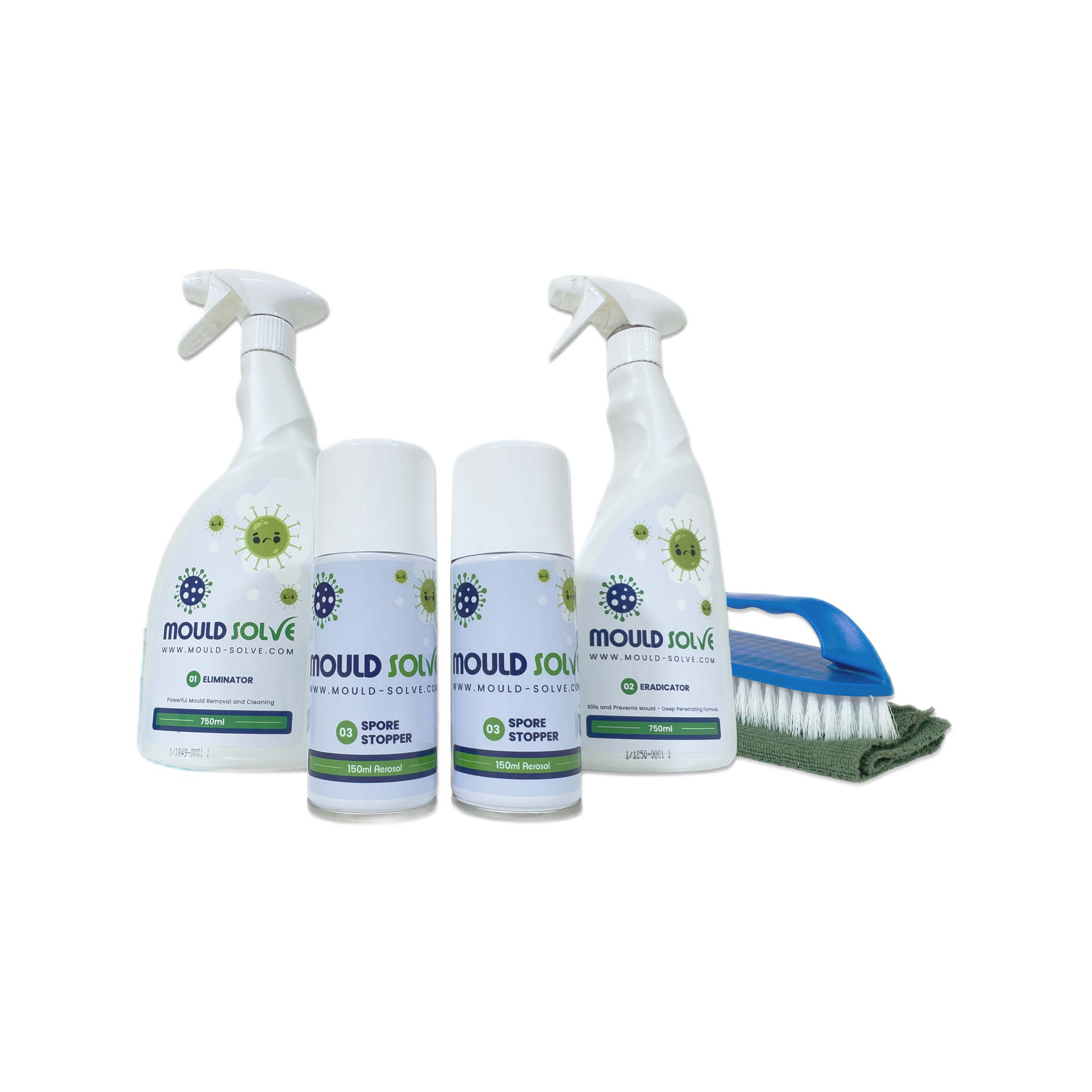 Complete Mould Treatment Kit – sprays, spore stopper aerosols, brush and cloth
