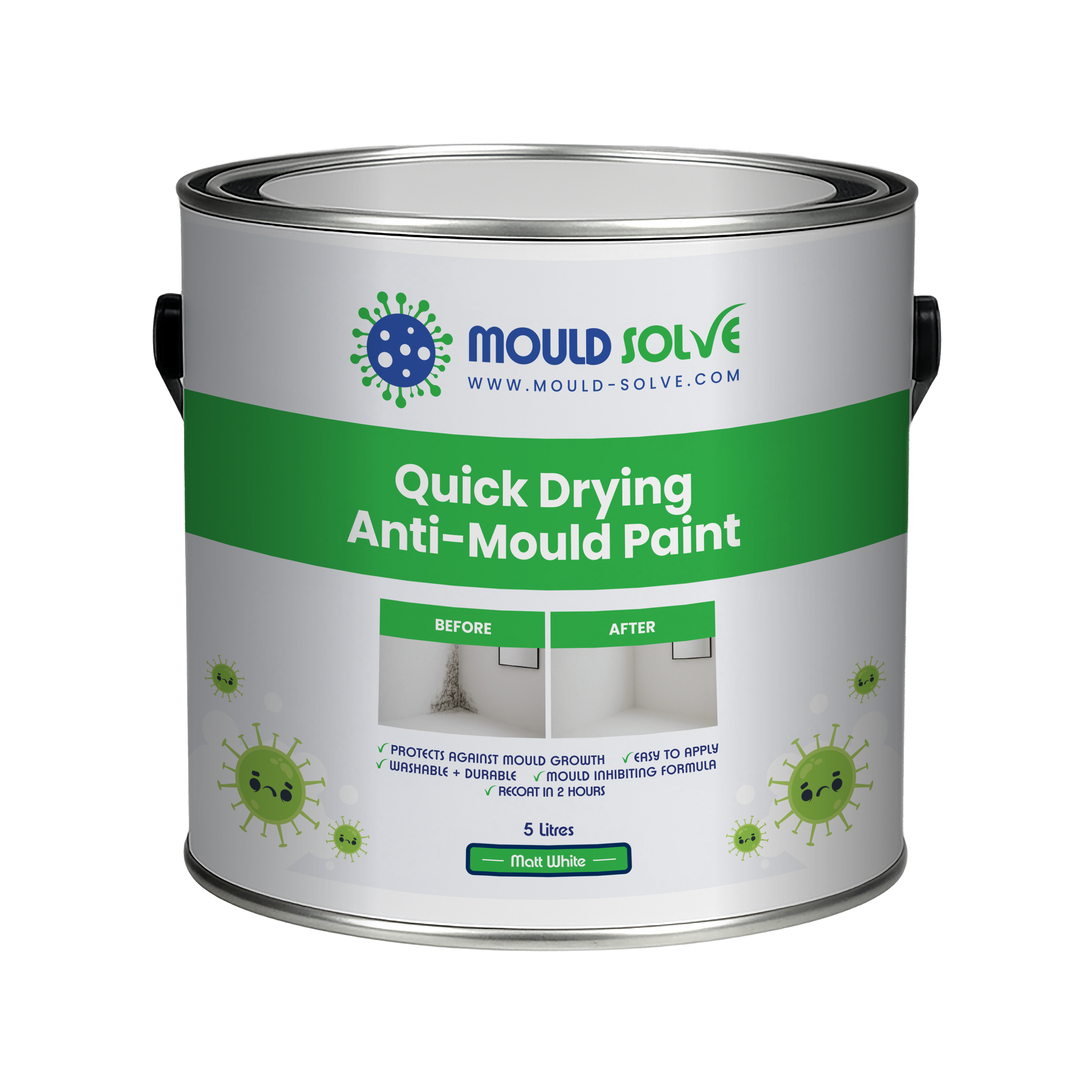 Anti-Mould Paint 5L tin – matt white quick drying